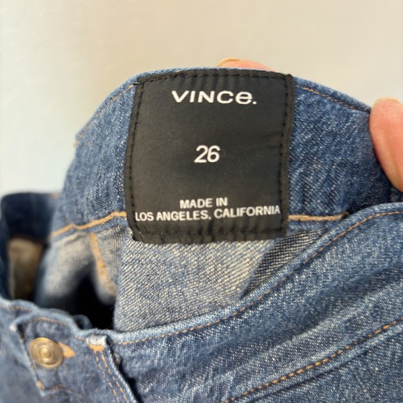 Vince Women's Wide Leg High Rise Dark Wash 100% Cotton Jeans Size 26 - Picture 6 of 8